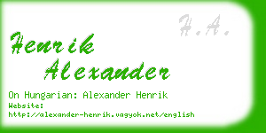henrik alexander business card